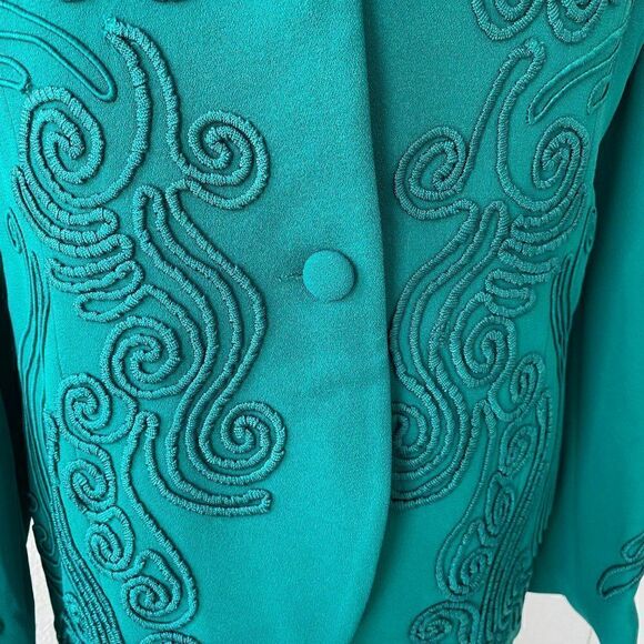 Orlando Rossi Vintage Jade Green Embellished Jacket SZ 20 NWT - Picture 11 of 13